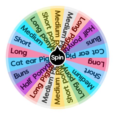 Aesthetic Wheel Spinner, Spin The Wheel Gacha Oc, Oc Spin The Wheel, Oc Wheel, Hair Roulette, Medium Ponytail, Spinning Wheel Game, Long Pigtails, Aesthetic Generator