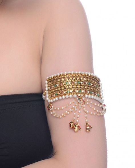 The best always for you... Vanki Designs Jewellery, Armlet Gold, Cooking Sweets, Suit Indian, Emerald Jewellery, Bridal Anklet, Hand Jewellery, Pink Hair Accessories, Arm Bracelets Upper