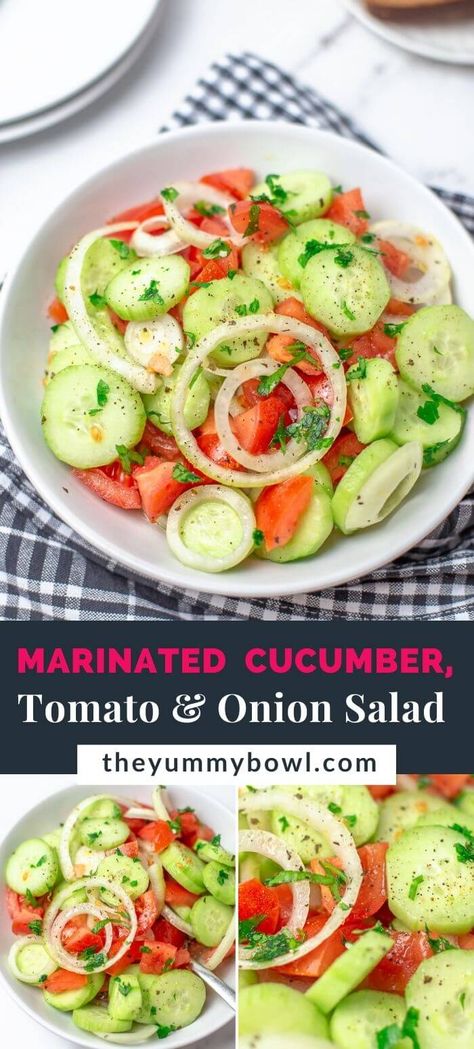 Marinated Cucumbers Onions And Tomatoes Vinegar, Cucumber Tomato Vinegar Salad, Cucumber Tomato Onion Salad Vinegar, Easy Summer Salads Simple, Tomato Cucumber And Onion Salad Vinegar, Cucumber Tomato Salad Vinegar, Cucumber Tomato And Onion Salad, Cucumber And Onion Salad, Light Salads