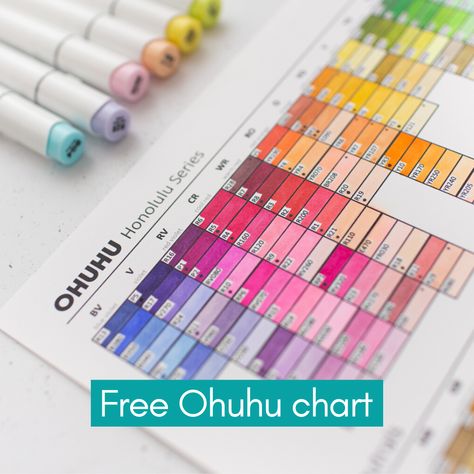 Ohuhu Markers Color Chart, Marker Coloring, Ohuhu Markers, Printable Chart, Paper Craft Tutorials, Printables Freebies, Copic Sketch, Colors For Skin Tone, Copic Coloring