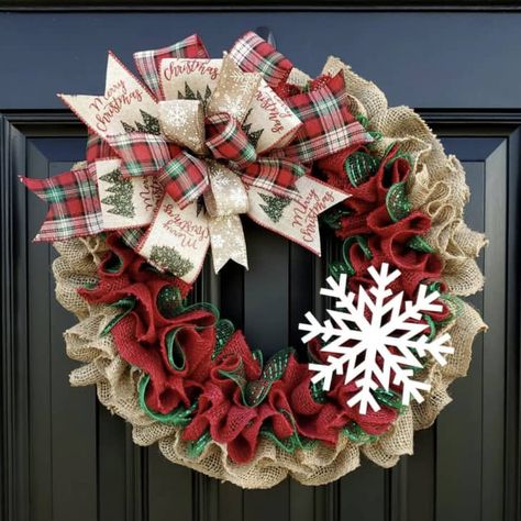 Burlap christmas wreath