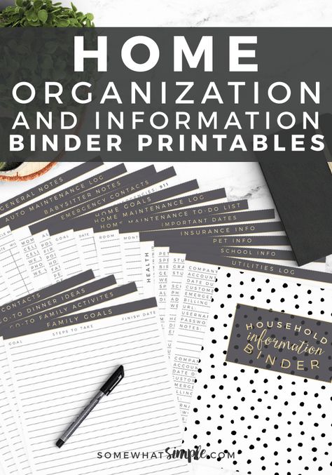 Binder Organization School, Life Organization Binder, Binder Printables Free, Home Organization Binders, Organization Binder, Emergency Binder, Family Binder, Household Binder, Binder Printables