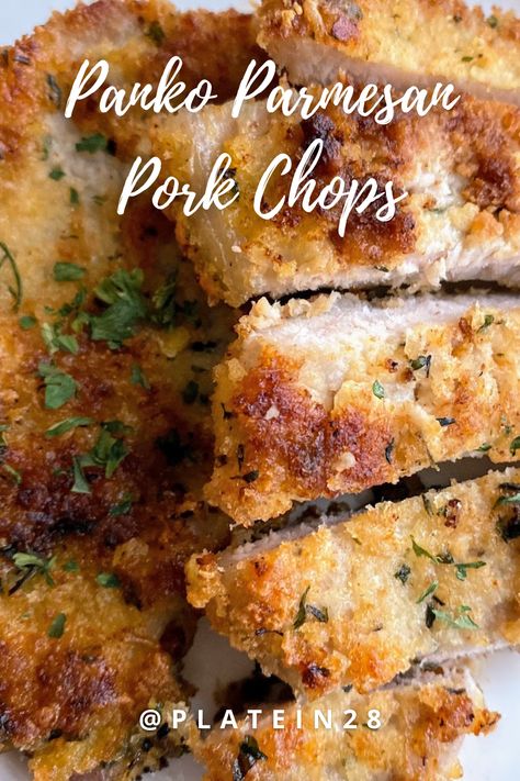 Parmesean Crusted Pork Chops, Baked Boneless Pork Chop Recipes, Panko Pork Chops, Breaded Pork Chops Baked, Pork Loin Chops Recipes, Pork Milanese, Parmesan Crusted Pork Chops, Keto Meat, Parmesan Pork Chops