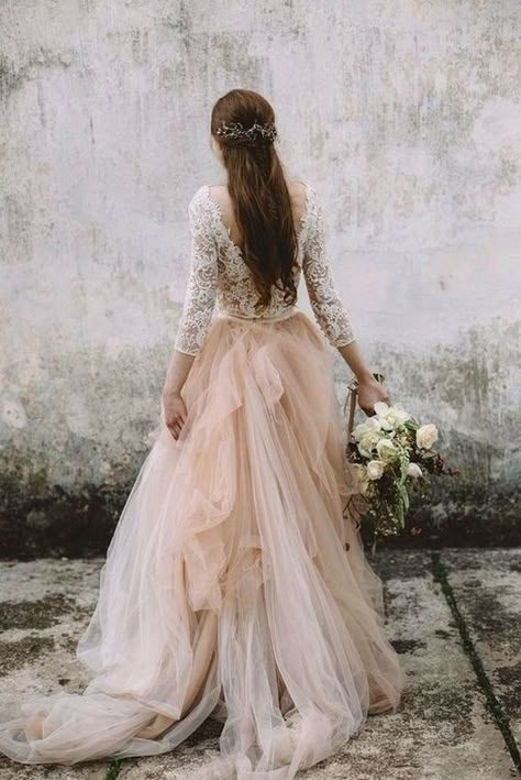 Pink Boho Wedding Dress, Soft Pink Wedding Dress, Tulle Ruffle Skirt, Tulle Skirt Wedding Dress, Tulle Wedding Skirt, Blush Pink Wedding Dress, Blush Wedding Dress, Western Wedding Dresses, Skirt Tulle