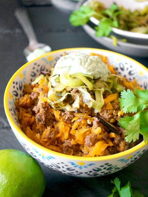 Aip Mexican, Eoe Recipes, Rice With Cilantro, Aip Lunch, Aip Dinners, Aip Protocol, Aip Dinner, Paleo Mexican, Taco Beef