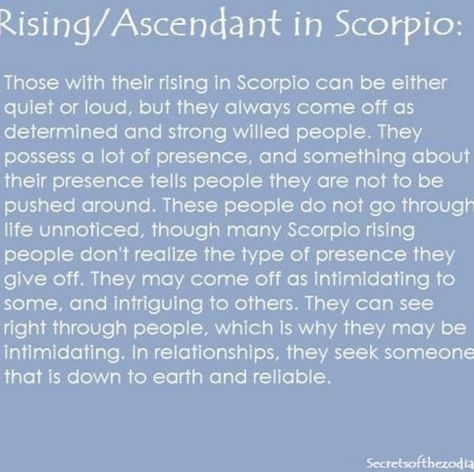 Scorpio Ascendant, Ascendant Sign, Scorpio Rising, Astrology Scorpio, Aries And Scorpio, Scorpio Traits, Planet Signs, Capricorn Moon, Pisces Moon