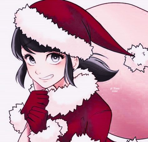 Marinette Pfp Fanart, Miraculous Christmas Fanart, Christmas Miraculous, Pfp Miraculous, Miraculous Ladybug Pfp, Anime Christmas Pfp, Mlb Pfp, Christmas Anime Matching Pfp, Miraculous Christmas