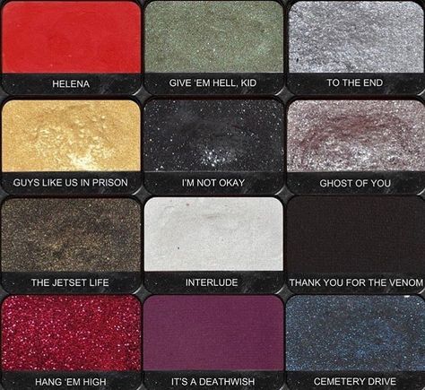 Three Cheers For Sweet Revenge, Nars Eyeshadow, Ghost Of You, Makeup Pallets, Sweet Revenge, Black Parade, Eyeshadow Pallets, Emo Bands, Colorful Eyeshadow