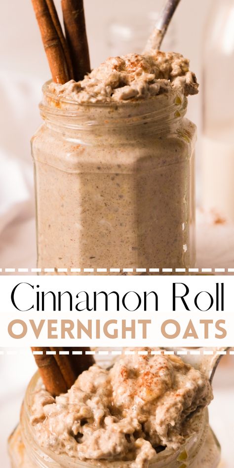 Easy Food Prep Ideas, One Serving Breakfast, Overnight Oats Sweet, Overnight Oats With Cinnamon, Overnight Oats With No Yogurt, Rolled Oat Recipes Healthy, Frozen Overnight Oats, Churros Overnight Oats, What To Make With Almond Milk