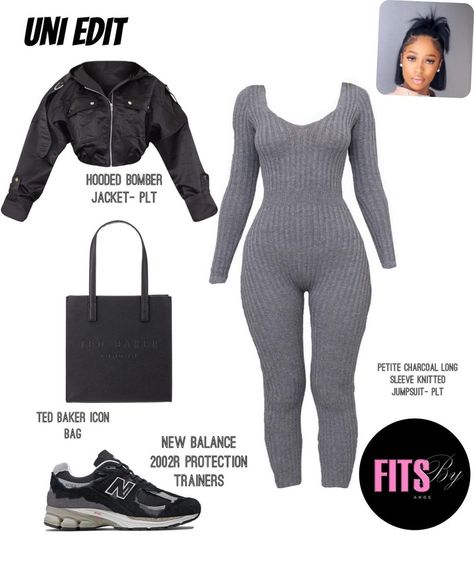 | this jumpsuit from @plt 😍😍 | Instagram Plt Outfits, Plt Jumpsuit, Knit Jumpsuit, Winter Fits, Teen Fashion Outfits, Long Sleeve Knit, Teen Fashion, New Balance, Ted Baker Icon Bag