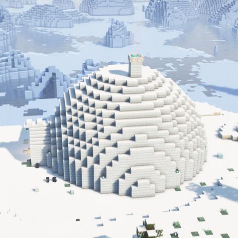 Ice House Minecraft, Minecraft Snow Castle, Minecraft Igloo, Minecraft Ice Builds, Snowy Tundra, Mc Houses, Igloo Building, Igloo House, Ice Kingdom