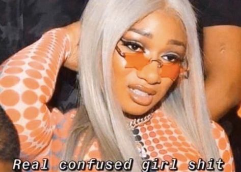 Megan Thee Stallion Reaction, Celebrity Reaction Pics, Mood Faces, Chat Memes, Mood Meme, Current Mood Meme, Megan Thee Stallion, Reaction Face, Funny Reaction