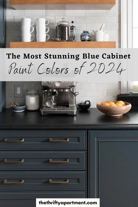 Blue is all the rage right now. It is strikingly bold with lots of depth and charm. It is a daring color that can make a room pop, turning a bland room into a stunning statement space. Painting Kitchen Cabinets Navy Blue, Quarry Rock Benjamin Moore Cabinets, Kitchen Wall Color With Blue Cabinets, Knoxville Gray Benjamin Moore Cabinets, Sherwin Williams Dark Night Cabinets, Pop Of Color Kitchen Cabinets, Steel Blue Cabinets, Polo Blue Benjamin Moore Cabinets, Blue Colors For Kitchen Cabinets