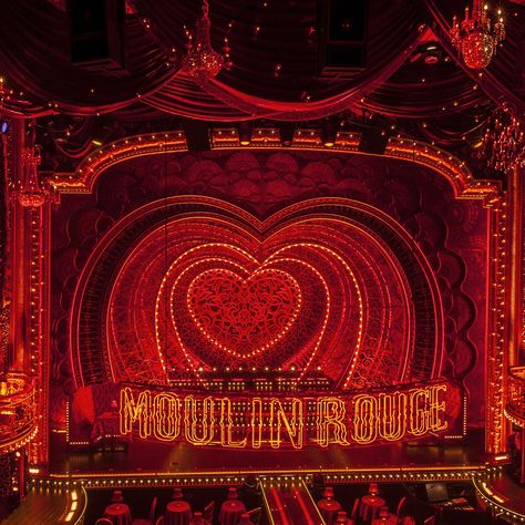 The Moulin Rouge Has Arrived in New York City | Architectural Digest Moulin Rouge Musical, The Moulin Rouge, Red Aesthetic, Cabaret, Mad Hatter, Architectural Digest, The Stage, Eiffel Tower Inside, Set Design