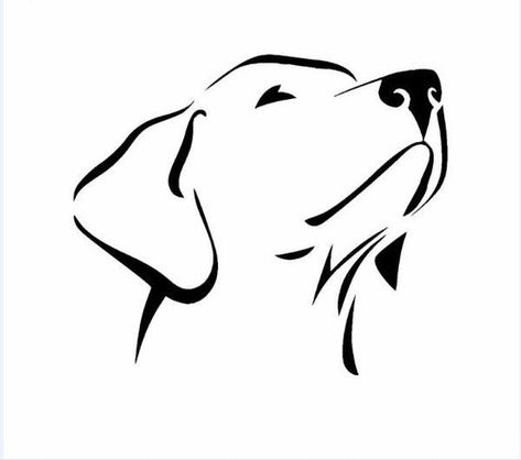 Labrador Tattoo Ideas, Labrador Retriever Drawing, Labrador Outline, Dog Outline Drawing, Labrador Tattoo, Dog Outline Tattoo, Golden Retriever Tattoo, Small Dog Tattoos, Labrador Retriever Art