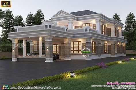 Pillar House Design, House Elivesan, Bilding Elivation, Small House Exteriors, Colonial House Exteriors, Residence Design, Banknotes Money, Gypsum Ceiling, Small House Front Design