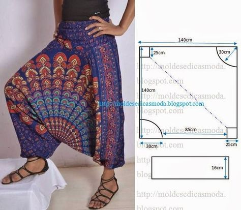 Harem Pants Diy, Stile Hippie Chic, Harem Pants Pattern, Celana Jogger Wanita, Sarouel Pants, Sukienki Maksi, Diy Pants, Sewing Pants, Sew Ins