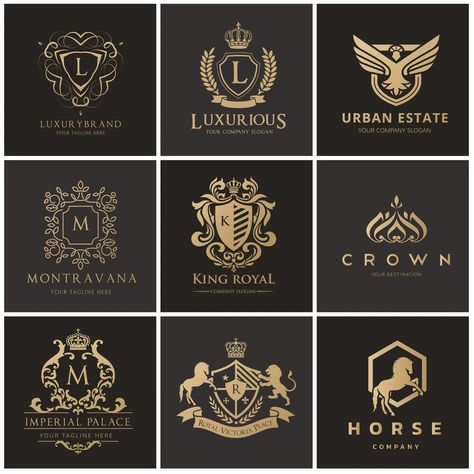 Design a luxury business logo, company emblem design by Warrior_inc Letter I Logo Design Ideas, Royal Monogram, Luxury Logos, Hotel Logo Design, Royal Logo, Hotel Logo, Luxury Branding Design, Luxury Logo Design, Elegant Branding