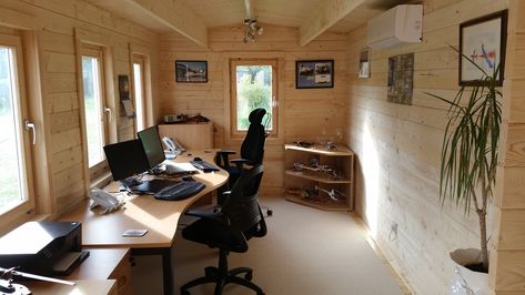 The Backyard Office Shed – The Perfect Work From Home Solution | Homestead Structures Shed Office Ideas, Home Office Shed, Backyard Office Shed, Garden Room Interiors, Office Shed, Modern Industrial Interior, Shed Office, Cabin Interior Design, Garden Home Office