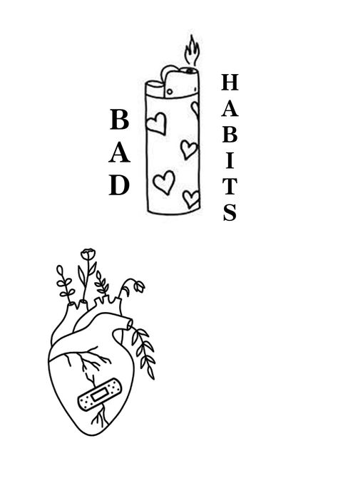 Habit Tattoo, Bad Habits Tattoo, Bad Habit, Bad Habits, Minimalist Tattoo, Tattoos And Piercings, Art Inspo, Tatting, Piercings