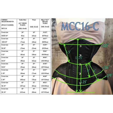 MCC16c size chart Pink Brocade, Pink Dragon, Underbust Corset, Black Laces, Cotton Lace, Black Satin, Black Lace, Bag Storage, Mesh