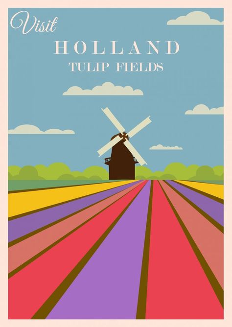 "Holland Retro Travel Poster" image by Karen Arnold https://www.publicdomainpictures.net/en/view-image.php?image=436773&picture=holland-retro-travel-poster #freeimage #holland #retro #travel #poster #publicdomain #CC0 Amsterdam Travel Photography, Graphic Calendar, Travel Doodles, Travel Amsterdam, Holland Art, Lazy Susans, Amsterdam Holland, Travel Album, Holland Netherlands