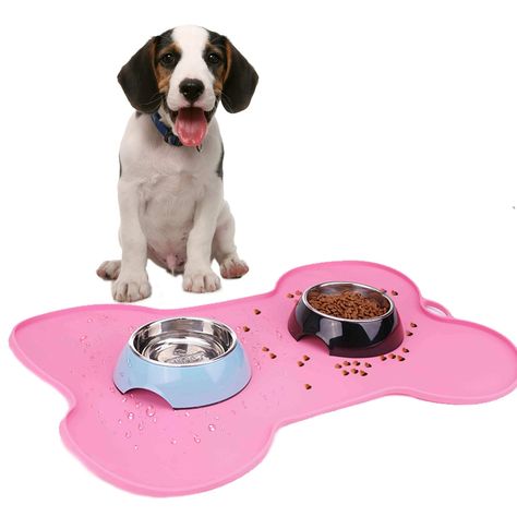 Super Design Silicone Waterproof Placemat  Pet Feeding Mat FDA Grade Silicone Dog Cat Bowl Mat ** See this great product.-It is an affiliate link to Amazon. Dog Food Mat, Dog Food Bowls, Food Mat, Cat Bowl, Dog Feeding, Food Bowl, Cat Bowls, Large Animals, Dog Food