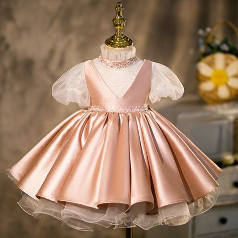 Toddler Prom Dresses, Fashion Birthday Party, Tea Length Flower Girl Dress, Baby Girl Princess Dresses, 1st Birthday Dresses, Satin Flower Girl Dress, Toddler Party Dress, Princess Dress Kids, Birthday Fashion