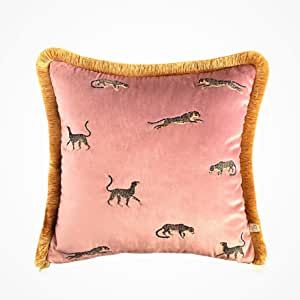 Tassel Cushion, Pink Velvet Pillow, Green Velvet Pillow, Animal Print Pillows, Pillow Pink, Cozy Pillow, Pink Cheetah, Boho Home Decor, Velvet Pillow