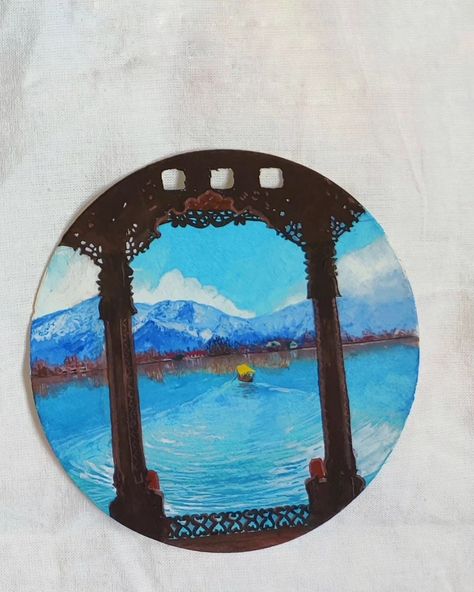 Shades of Dal lake. . . . . . . . Dal lake Srinagar Kashmir watercolor gouache landscape kashmiri mini painting Gouache Landscape, Srinagar Kashmir, Dal Lake, Watercolor Gouache, Scenery Paintings, Lake Landscape, Srinagar, Mini Canvas, Mini Paintings