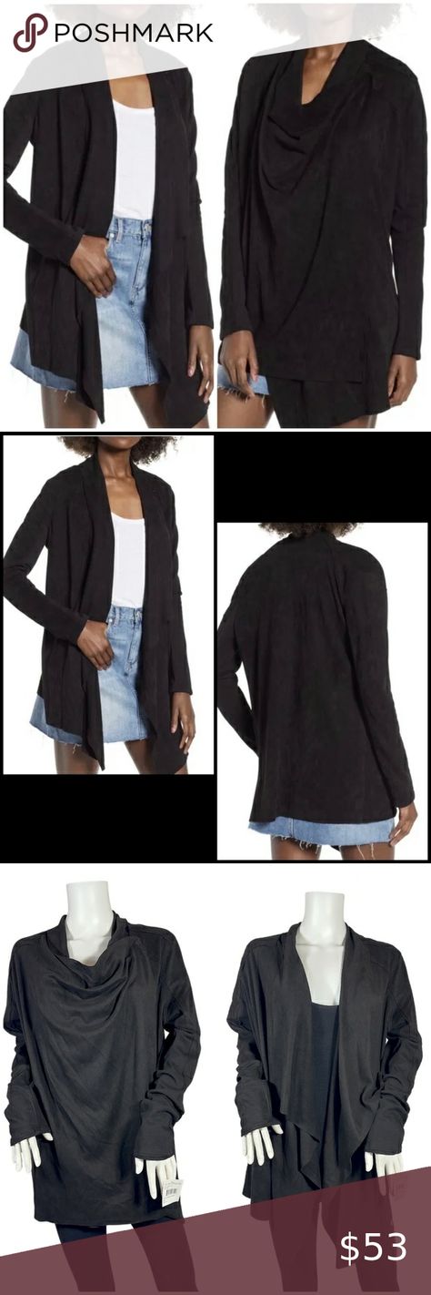 Blank NYC Faux Suede Drape Wrap Front Jacket SZ M $99 Blank Nyc, Faux Suede, Plus Size, Blazer, Outfit Inspo, Plus Fashion, Long Sleeve, Fashion Trends, Fashion Tips