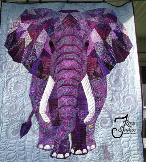 Craft Elephant, Elephant Quilts Pattern, Violet Craft, Baseball Quilt, Elephant Quilt, African Quilts, Purple Quilts, Animal Quilts, Elephant Pattern