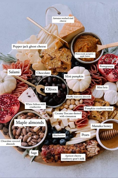 How to Make an Autumn Charcuterie Board with Trader Joe's Fall Items - Melissa's Healthy Kitchen Autumn Charcuterie Board, Autumn Charcuterie, Fall Cheese Boards, Dessert Boards, Snack Boards, Easy And Healthy Recipes, Fall Appetizers, Food Boards, Pumpkin Cranberry