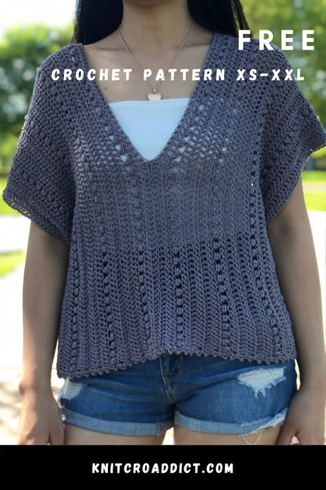 Modern Haken, Mode Crochet, Crochet Ladies Tops, Crochet Tops Free Patterns, Crochet Summer Tops, Crochet Tank, Crochet Cardigan Pattern, Crochet Shirt, Modern Crochet