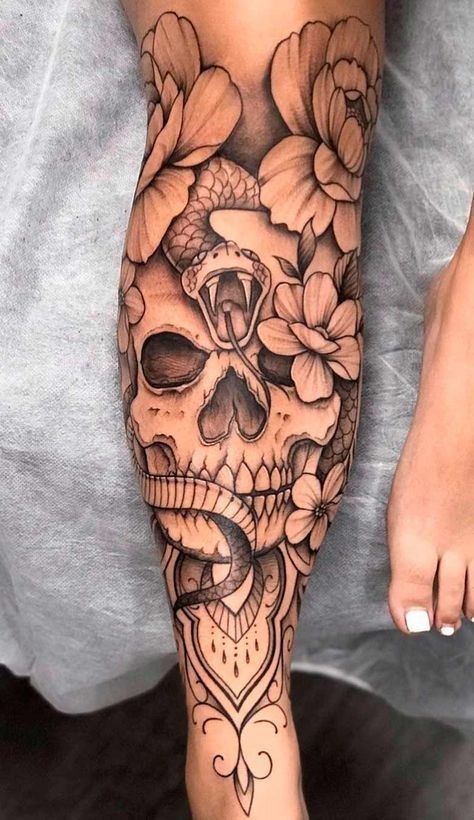 Tattoo Bein Frau, Tato Paha, Shin Tattoo, Full Leg Tattoos, Hip Tattoos Women, Tato Lengan, Leg Tattoos Women, Dope Tattoos For Women, Leg Sleeve Tattoo