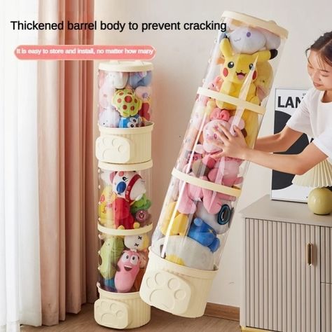 Just found this amazing item on AliExpress. Check it out! €73,97 | Cylindrical Plush Toy Storage Bucket with Lid Transparent Storage Bucket Plush Doll Storage Bucket Storing Stuffed Animals, Doll Organization, Toys Organizer, Childrens Toy Storage, Doll Storage, Toy Display, Toy Storage Boxes, Kid Toy Storage, Organization And Storage