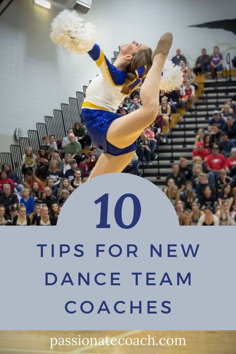 Gathering all the best advice from veteran high school and college dance team coaches. If you're a new coach (or even if you're not!) there's some great advice.  #highschooldanceteam #collegedanceteam #hiphop #jazz #pom #dancecompetition Dance Team Ideas High School, Dance Coach Outfit, Dance Team Workout, Middle School Dance Team Uniforms, Dance Team Building Activities Fun, Cheer Coaching Tips, Dance Team Ideas, Team Building For Dance Team, Dance Team Practice