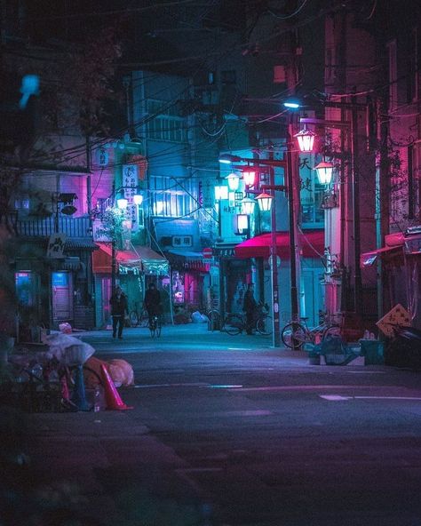 Image may contain: night and outdoor Neon Lights City Night, Neon City Street, Neon Noir Photography, Neon Noir Wallpaper, Scifi Fantasy Aesthetic, Urban Environment Art, Neon Environment, Environments Photography, City Street Wallpaper