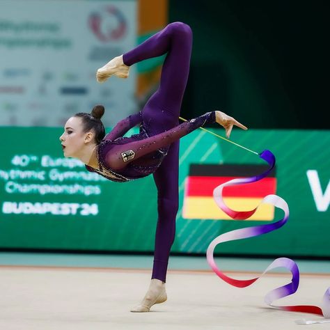 Darja Varfolomeev (Germany) • 2024 Rhythmic Gymnastics European Championships (Budapest) #ribbon European Championships, Body Reference, Rhythmic Gymnastics, Action Poses, Dancing Queen, Sports Photography, Budapest, Sports Women, Gymnastics