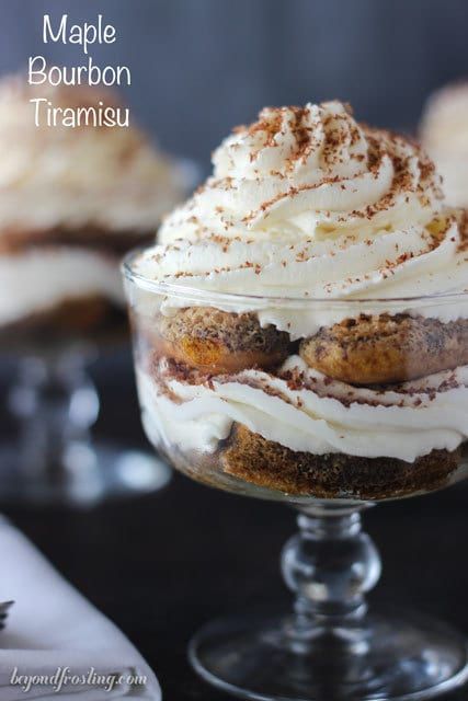 Maple Bourbon Tiramisu Parfaits Bourbon Tiramisu, Bourbon Dessert, Mascarpone Mousse, Beyond Frosting, Bourbon Recipes, Specialty Food Store, Tiramisu Dessert, Maple Bourbon, Coffee Treats