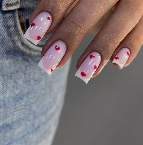 Work Nails, Cute Gel Nails, Short Acrylic Nails Designs, Heart Nails, Fire Nails, Fancy Nails, Chic Nails, Short Acrylic Nails, Valentine's Day Nails