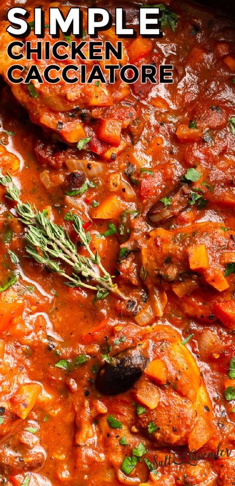 Stewed Tomato Recipes, Chicken Cacciatore Easy, Easy Chicken Cacciatore, Cacciatore Recipes, Chicken Cacciatore Recipe, Old Fat, Food Combinations, Stew Chicken Recipe, Chicken Cacciatore