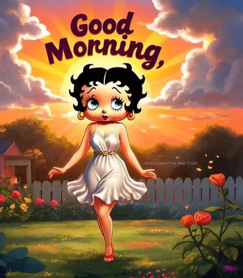 Betty Boop Good Morning, Betty Boop Monday Morning, Betty Boop Saturday Morning, Betty Pop, Betty Boop Summer, Betty Boop Laying Down, Good Morning Saturday, Cartoon Character Tattoos, Golden Oldies