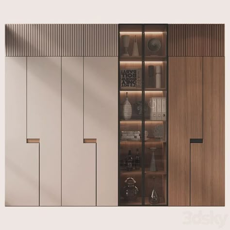 Form meets function with this handleless wardrobe design. Perfect for small spaces or anyone who loves a clean aesthetic. . . . . . #handlelesswardrobe #modernbedroom #space-saving #interiorinspo #interiorstyle Leather Finish Wardrobe Design, Openable Wardrobe Design, Modern Wardrobe Designs, Luxury Wardrobe Design, Wardrobe Shutter Design, Display Cupboard, Wardrobe Display, Modern Wardrobe Design, Display Cabinet Design