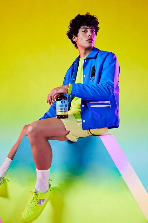 Health-Ade Summer 2019 Campaign on Behance Neon Photoshoot, Art Direction Photography, Wakey Wakey, Brand Shoot, Strawberry Kiwi, Colourful Art, Brand Photography, Studio Shoot, Photo Styling