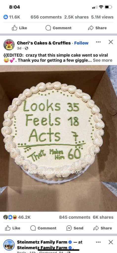 Birthday Cake For 15, 15 Year Boy, 18th Birthday Cake Ideas, Facebook Cake, Funny Birthday Cakes, 18th Birthday Cake, Peanut Butter Filling, Birthday Cake Ideas, Easy Cake