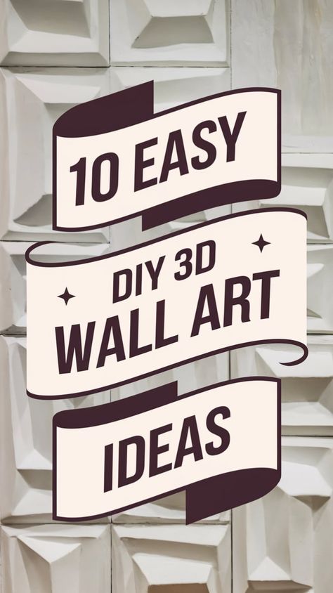 Looking to add depth and texture to your home decor? DIY 3D wall art is the perfect way to create a unique and eye-catching design. From simple 3D wall art ideas to complex layered designs, there are endless possibilities to explore. Whether you're looking for easy DIY projects or something more advanced, you can transform any room with your personalized 3D wall art. Use these 3D wall art ideas to design pieces that reflect your style, and create a stunning display in your living room, bedroom, or hallway. With DIY 3D designs, you’ll turn any wall into a statement piece that elevates your space and brings your vision to life.	#3DWallArtIdeas #DIY3DWallArt #DIY3D #3DWallArt #WallArtIdeas #MyGallery #3DWall #TheSpace #EasyDIY 3d Modern Wall Art, How To Make 3d Wall Art Easy Diy, 3 Piece Wall Art Diy, 3d Wall Art Ideas, Diy Oversized Wall Art, Diy 3d Wall Art, Foam Board Projects, 3d Wall Art Sculpture, Fabric Wall Panels