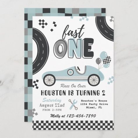 Vintage Race Car Party Invitation, Fast Two Theme, Two Fast Two Furious Birthday Invitations, 2 Fast Invitations, 2 Fast 2 Furious Birthday Party Invitation, Two Fast Party Invitations, Two Fast Birthday Party Boy Invitation, 2 Fast Birthday Invitations, 2 Fast 2 Curious Birthday Invitation