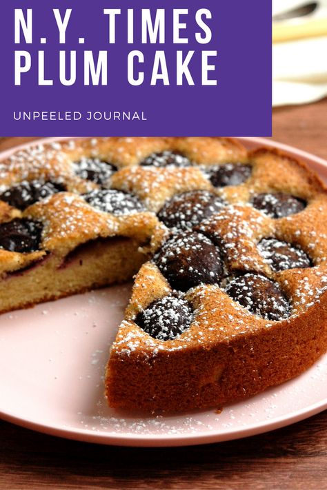 One of the N.Y. Times's most popular recipes, this moist, easy vanilla plum cake recipe, or plum torte, tastes great and looks gorgeous. Fresh, ripe, juicy plums cook in a vanilla cake batter until you have one of the best easy summer and fall dessert recipes of all time. Here's the Marian Burros plum torte recipe, perfected for home kitchens. . . . . #plumrecipes #dessert #dessertrecipes #dessertrecipeseasy #fallbaking #falldesserts #vanillacakerecipe #stonefruitdesserts #dessertideas via @unpe Plums Recipes Dessert, Plum Recipes Cake, Plum Cake Recipe, Plum Torte, Plum Dessert, Plum Recipes, Cake Mug, Torte Recipe, Plum Cake