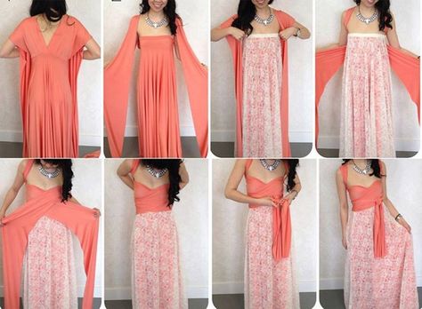 Maxi Convertible Multi Way Dress http://alldaychic.com/maxi-convertible-multi-way-dress/ Infinity Dress Styles, Convertible Wrap Dress, Robe Diy, Convertible Clothing, Convertible Maxi Dress, Multi Way Dress, Diy Kostüm, Diy Vetement, Shirt Diy